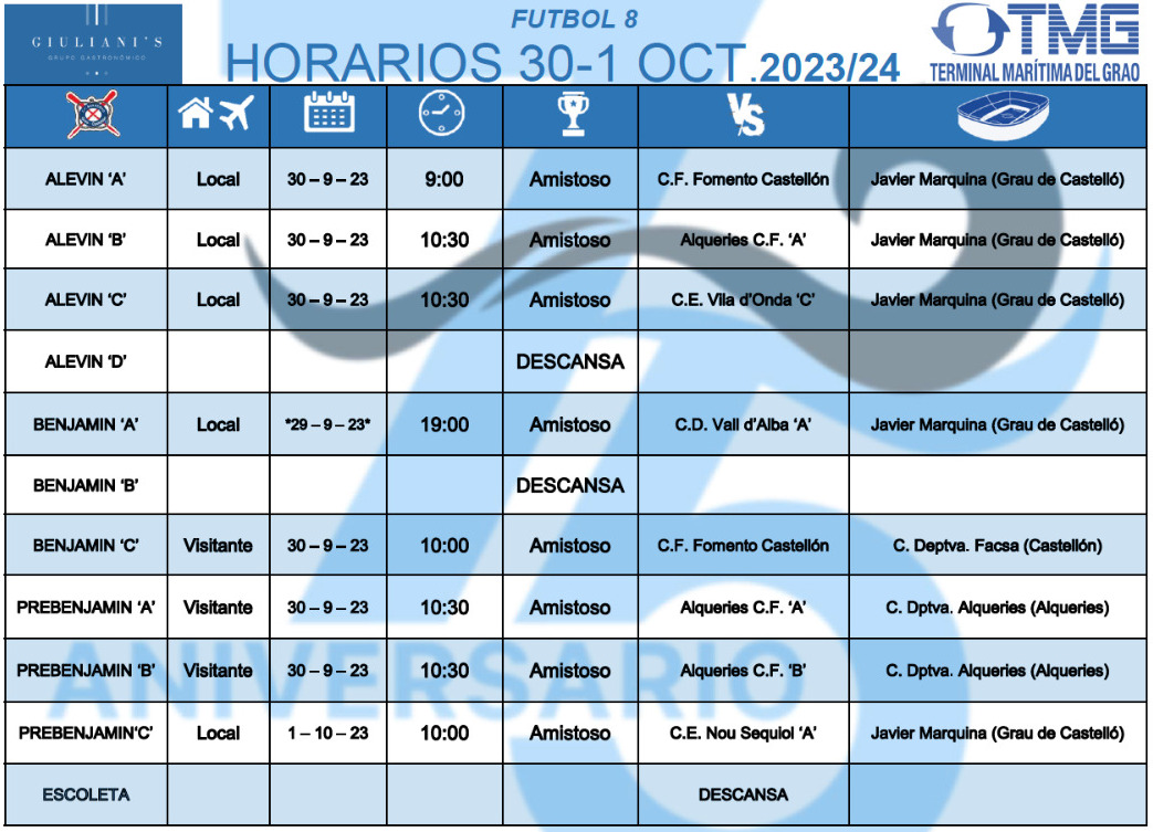 Horaris F8