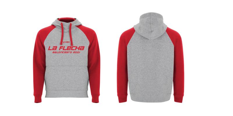 SUDADERA GRIS Y ROJA