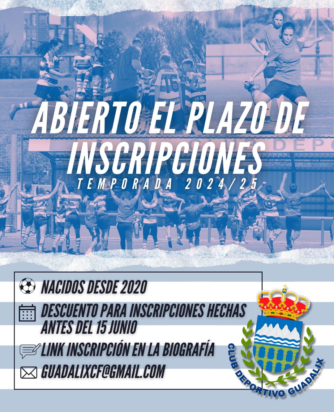 ABIERTAS INSCRIPCIONES TEMPORADA 24/25