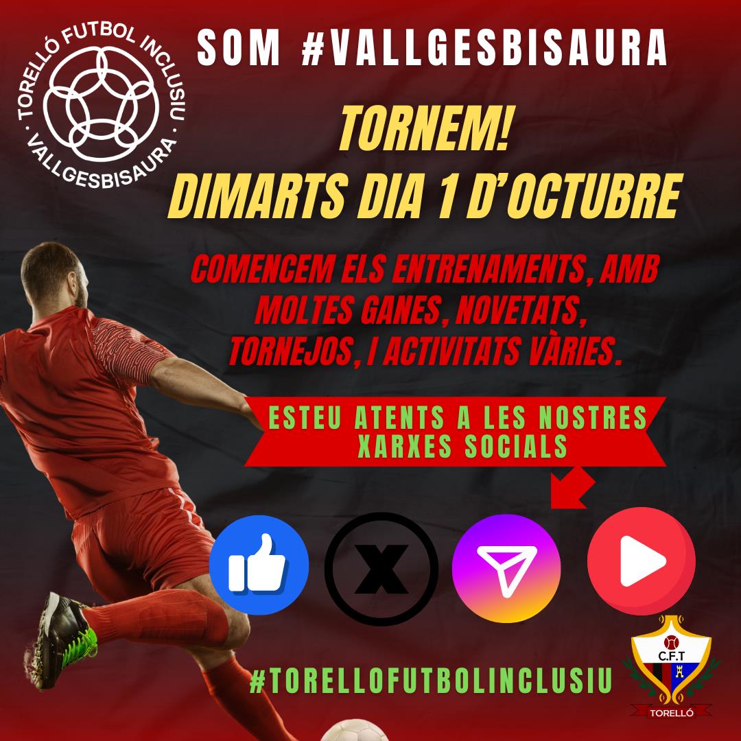 VOLS JUGAR A L'EQUIP DE FUTBOL INCLUSIU DEL CF. TORELLÓ?